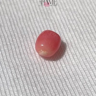 4- 1.1ct Natural Conch Pearl, Pink with Flame and Oval Shape