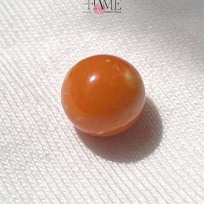 4- 5.4ct Orange Natural Conch Pearl With Perfect Round Shape.jpg