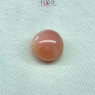 4- 8.0 ct Natural Conch Pearl, pink and yellow spotted color, round shape