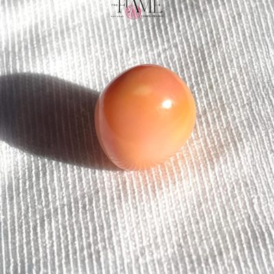 5- 10.2ct Natural Conch Pearl, Round Shape and Orange color