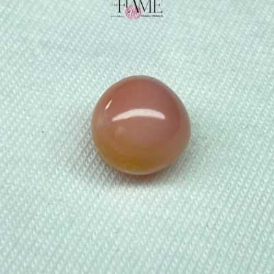 5- 8.0 ct Natural Conch Pearl, pink and yellow spotted color, round shape