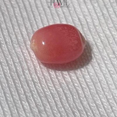 6- 1.1ct Natural Conch Pearl, Pink with Flame and Oval Shape
