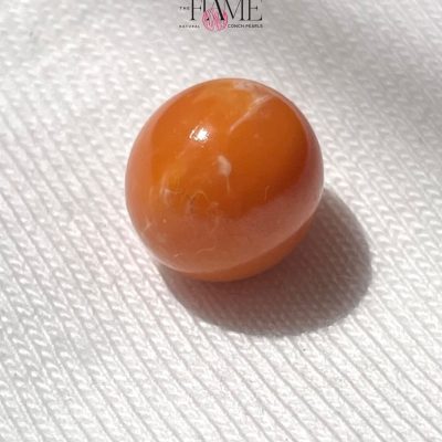 7- 5.4ct Orange Natural Conch Pearl With Perfect Round Shape.jpg.jpg