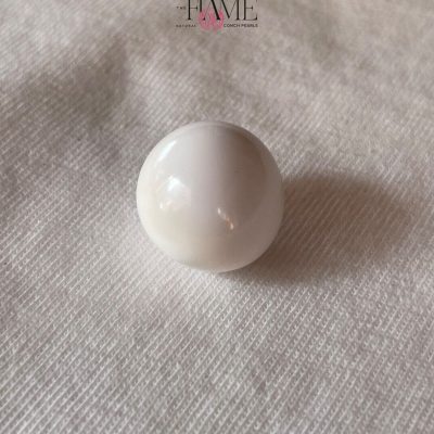 8- 29.1ct Natural Conch Pearl, white color and round shape with cracked