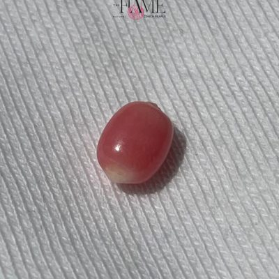 9- 1.1ct Natural Conch Pearl, Pink with Flame and Oval Shape