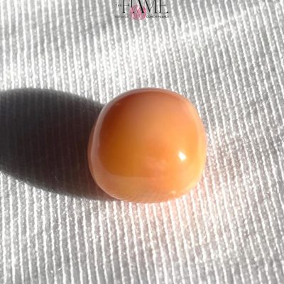 9- 10.2ct Natural Conch Pearl, Round Shape and Orange color